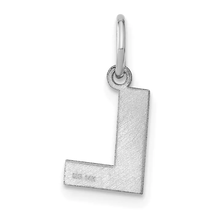 14k White Gold Letter L Initial Pendant TreasureFineJewelers Necklaces