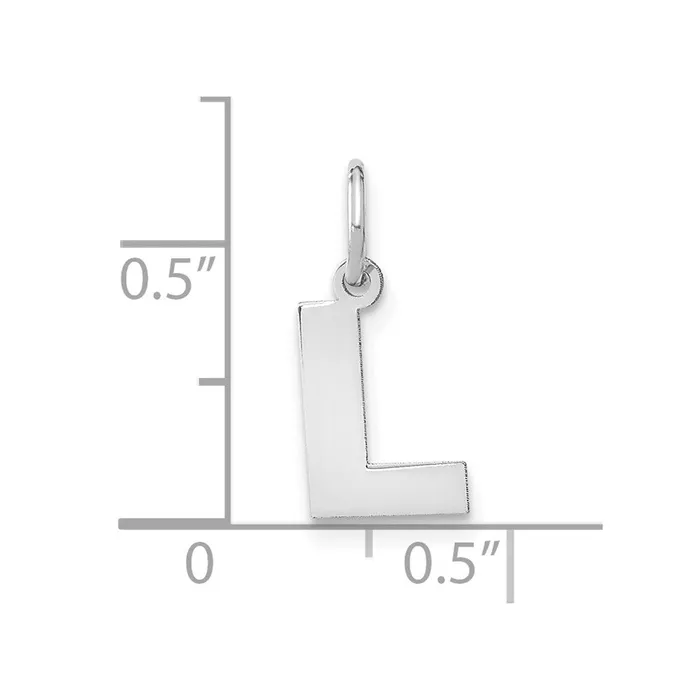 14k White Gold Letter L Initial Pendant TreasureFineJewelers Necklaces