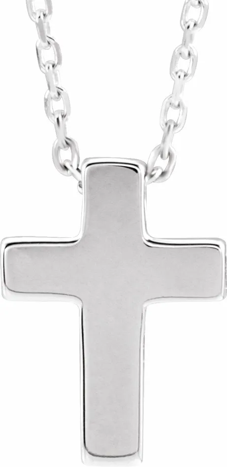 14K White Gold Petite Cross 1618 Necklace TreasureFineJewelers Necklaces 14K White Gold Petite Cross 1618 Necklace TreasureFineJewelers Necklaces