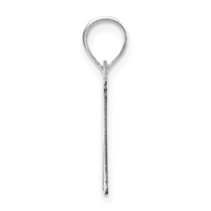 14k White Gold Polished Etched Letter M Initial Pendant TreasureFineJewelers Necklaces
