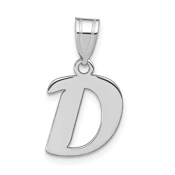 14k White Gold Polished Script Letter D Initial Pendant TreasureFineJewelers Necklaces 14k White Gold Polished Script Letter D Initial Pendant TreasureFineJewelers Necklaces