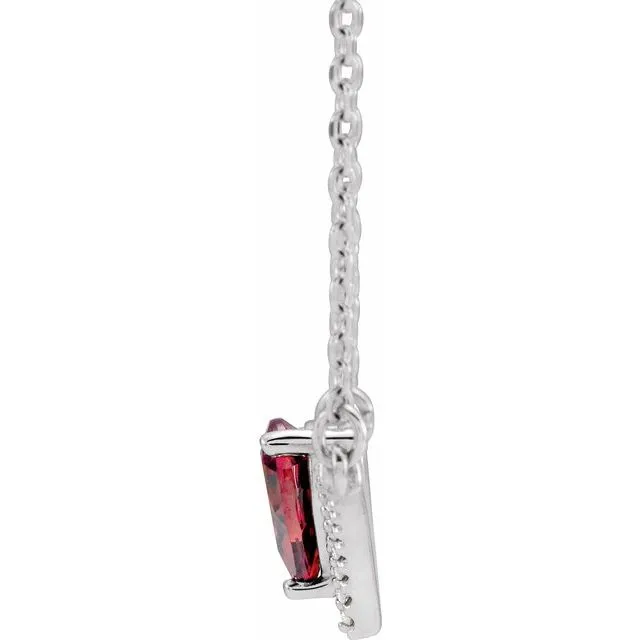 14K White Mozambique Garnet 06 CTW Diamond 18 Necklace TreasureFineJewelers Necklaces