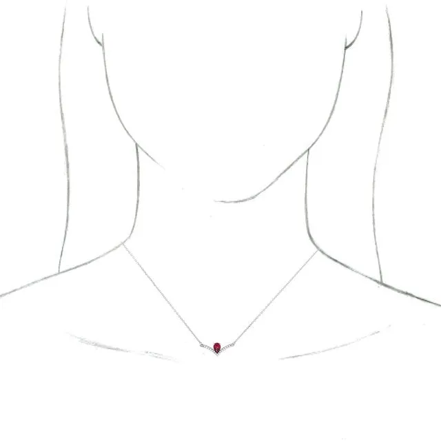 14K White Mozambique Garnet 06 CTW Diamond 18 Necklace TreasureFineJewelers Necklaces