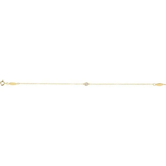 14K Yellow Gold 08 CT Natural Diamond Bracelet TreasureFineJewelers Bracelets
