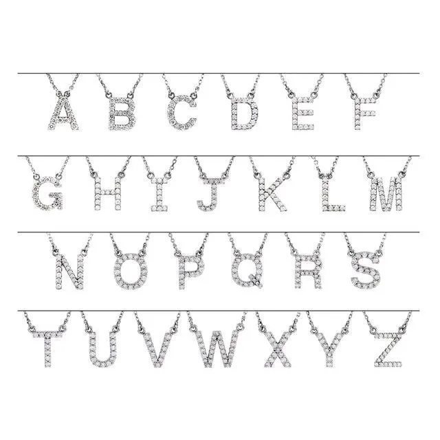 14K Yellow Gold 08 CTW Natural Diamond Initial T 16 Necklace TreasureFineJewelers Necklaces