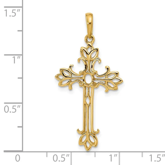 14k Yellow Gold 5x3mm Oval Pink Tourmaline cross pendant TreasureFineJewelers Necklaces
