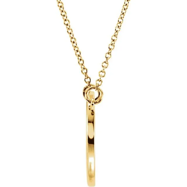 14K Yellow Gold Circle 16 Necklace TreasureFineJewelers Necklaces