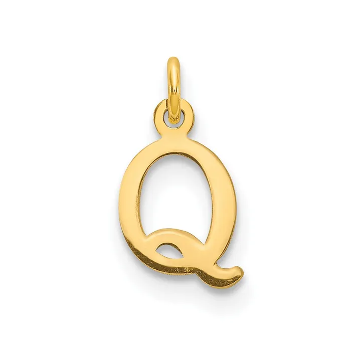 14k Yellow Gold Cutout Letter Q Initial Pendant TreasureFineJewelers Necklaces 14k Yellow Gold Cutout Letter Q Initial Pendant TreasureFineJewelers Necklaces