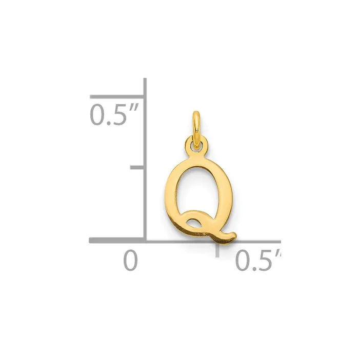 14k Yellow Gold Cutout Letter Q Initial Pendant TreasureFineJewelers Necklaces