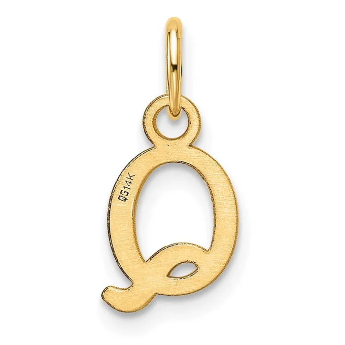14k Yellow Gold Cutout Letter Q Initial Pendant TreasureFineJewelers Necklaces