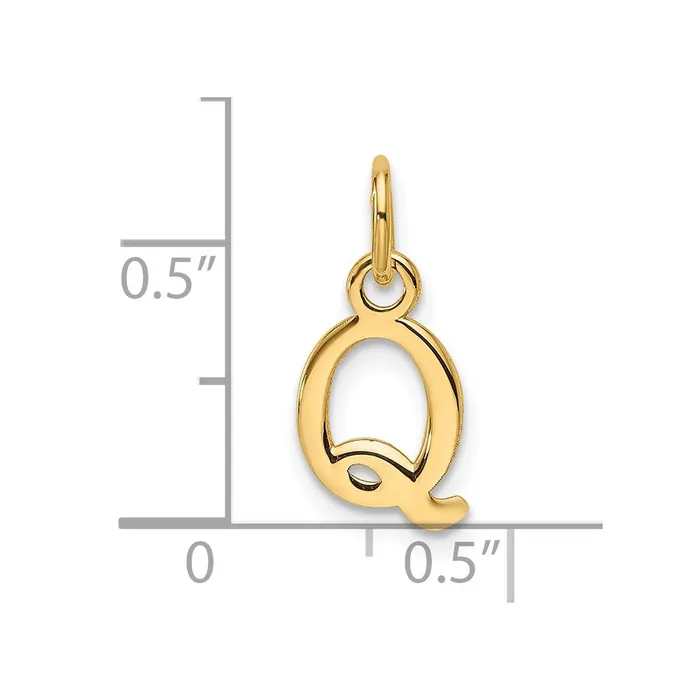 14k Yellow Gold Cutout Letter Q Initial Pendant TreasureFineJewelers Necklaces