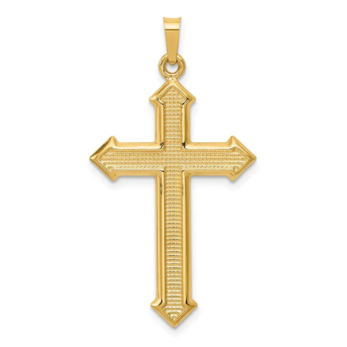 14k Yellow Gold Polished and Textured Passion Cross Pendant TreasureFineJewelers Necklaces 14k Yellow Gold Polished and Textured Passion Cross Pendant TreasureFineJewelers Necklaces
