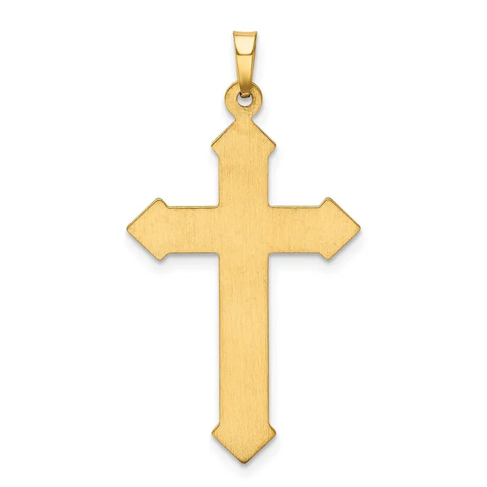 14k Yellow Gold Polished and Textured Passion Cross Pendant TreasureFineJewelers Necklaces