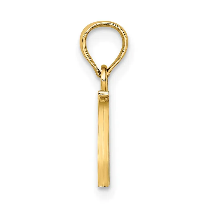 14k Yellow Gold Polished Block Letter W Initial Pendant TreasureFineJewelers Necklaces