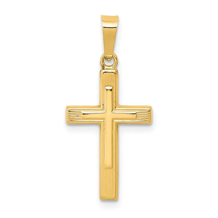 14k Yellow Gold Polished Cross Latin Pendant TreasureFineJewelers Necklaces 14k Yellow Gold Polished Cross Latin Pendant TreasureFineJewelers Necklaces