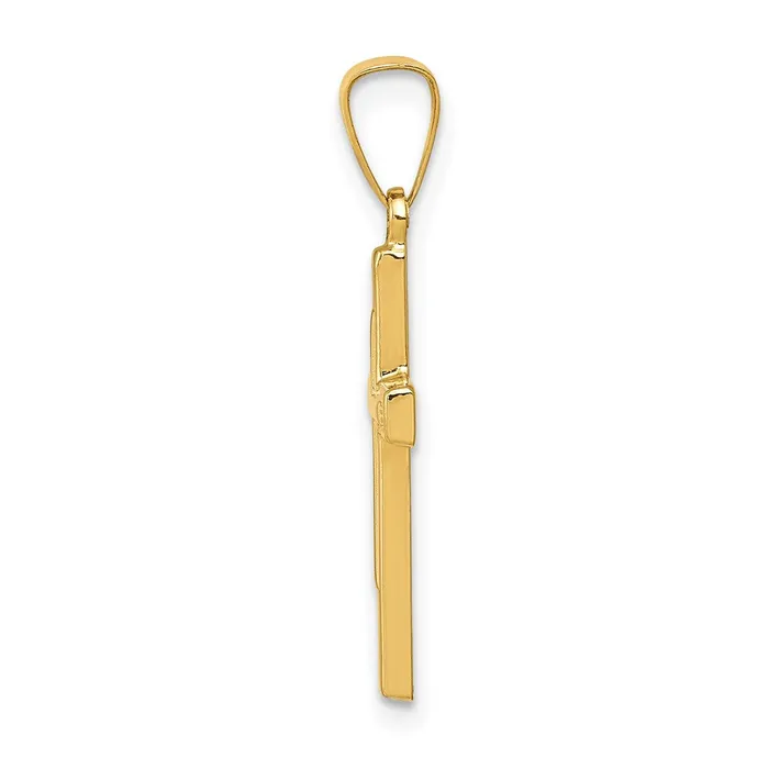14k Yellow Gold Polished Cross Latin Pendant TreasureFineJewelers Necklaces