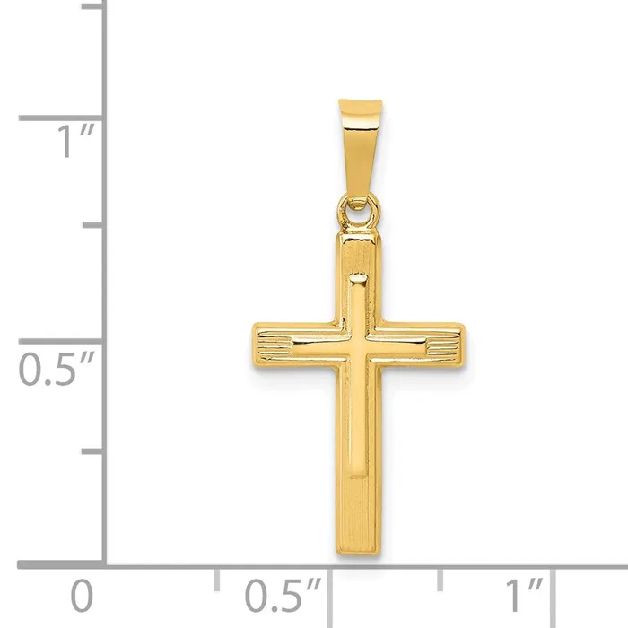 14k Yellow Gold Polished Cross Latin Pendant TreasureFineJewelers Necklaces