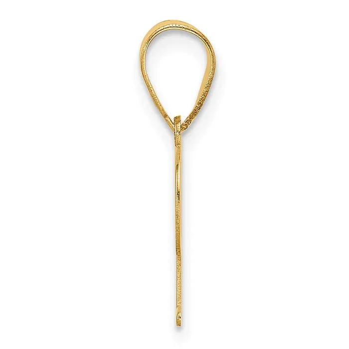 14k Yellow Gold Polished Etched Letter P Initial Pendant TreasureFineJewelers Necklaces