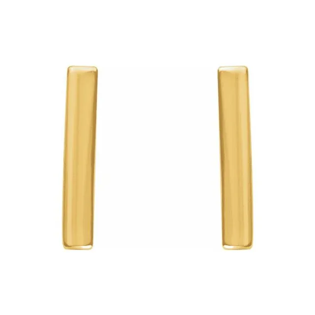 14K Yellow Vertical Bar Earrings TreasureFineJewelers Earrings