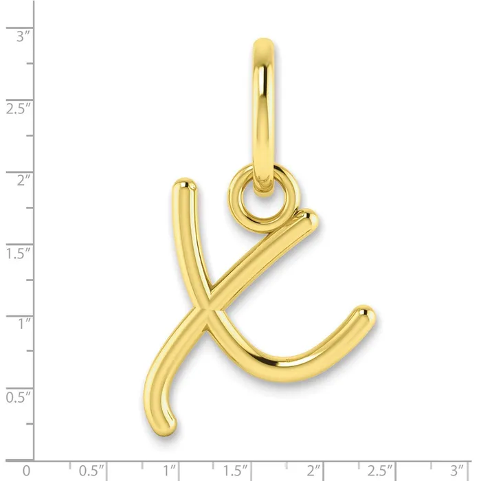 Charm Necklaces 10k Yellow Gold Upper case Letter X Initial Charm TreasureFineJewelers