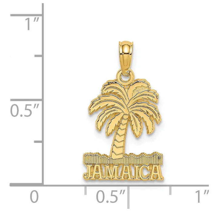 Charm Necklaces 14K JAMAICA Under Palm Tree Charm TreasureFineJewelers