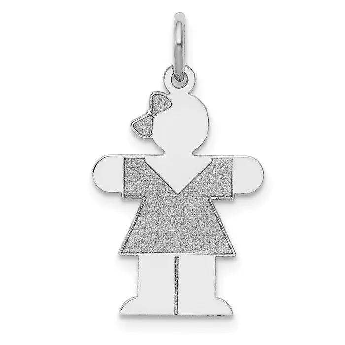 Charm Necklaces TreasureFineJewelers 14k White Gold Kid Charm