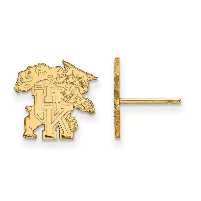 Earrings TreasureFineJewelers Sterling Silver Goldplated University of Kentucky UK Wildcat Small Post Earrings