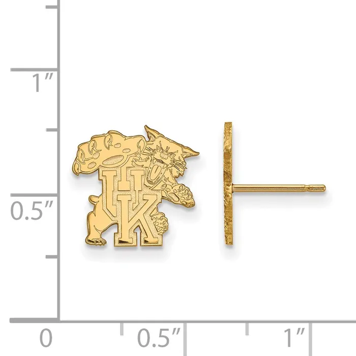 Earrings TreasureFineJewelers Sterling Silver Goldplated University of Kentucky UK Wildcat Small Post Earrings