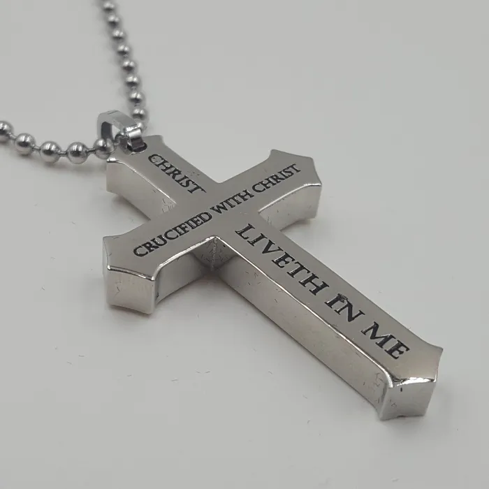 GALATIANS 220 Crown Of Thorns Cross Necklace Stainless Steel Chain North Arrow Shop Necklaces GALATIANS 220 Crown Of Thorns Cross Necklace Stainless Steel Chain North Arrow Shop Necklaces