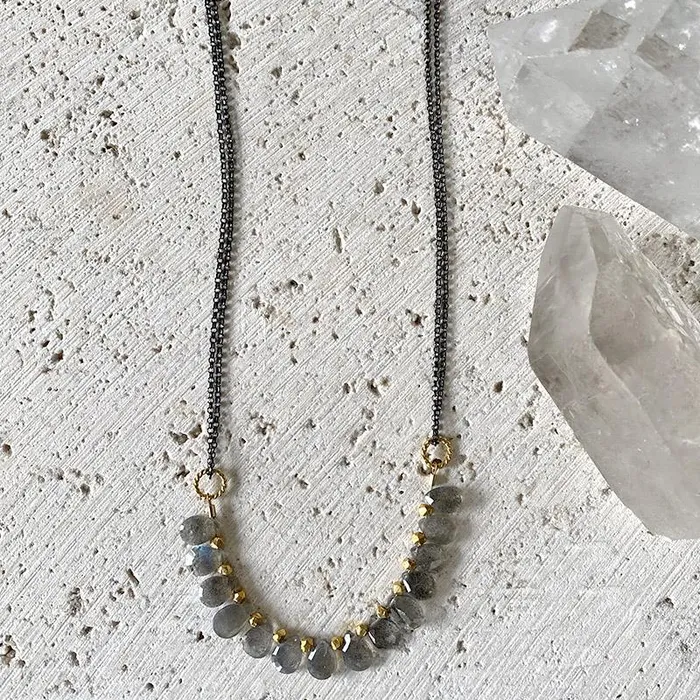Labradorite Mixed Metal Necklace Robindira Unsworth Necklaces