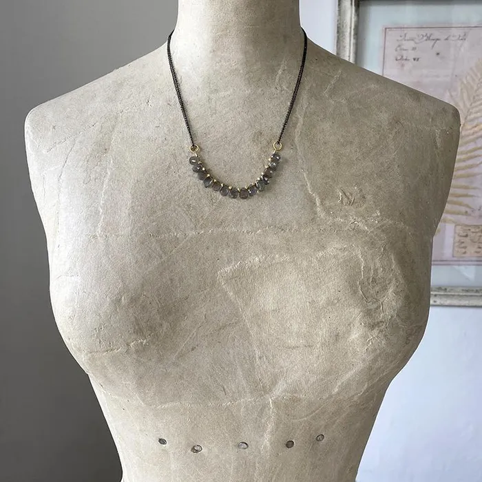 Labradorite Mixed Metal Necklace Robindira Unsworth Necklaces