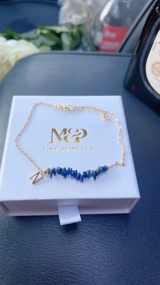 MP Jewelry Necklaces Sodalite Initial Anklet