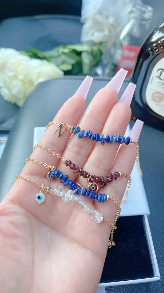 MP Jewelry Necklaces Sodalite Initial Anklet