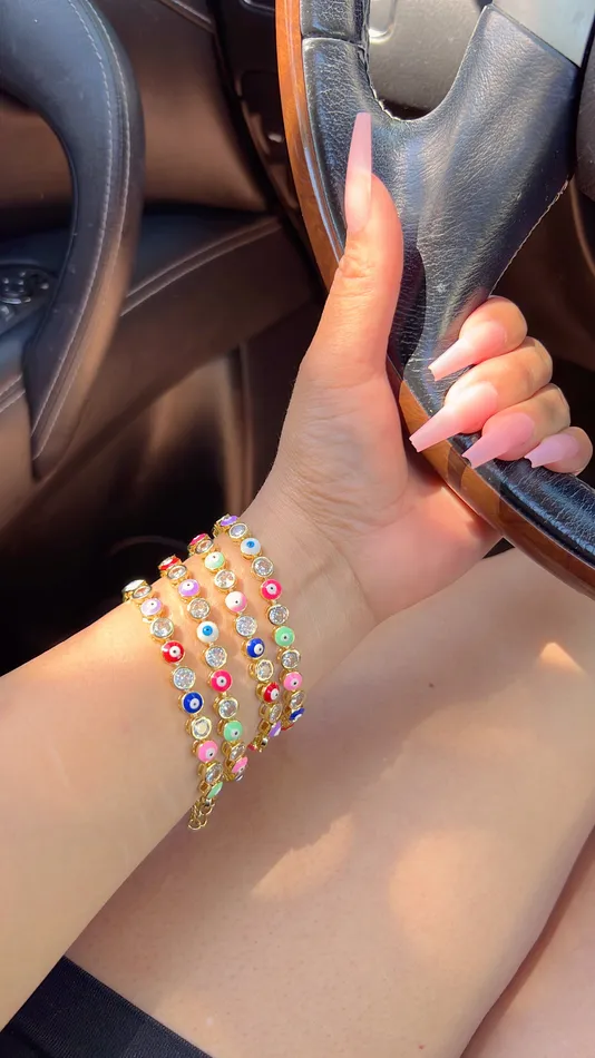 Morena and Proud Bracelets Diamond Rainbow Evil Eye Bracelet