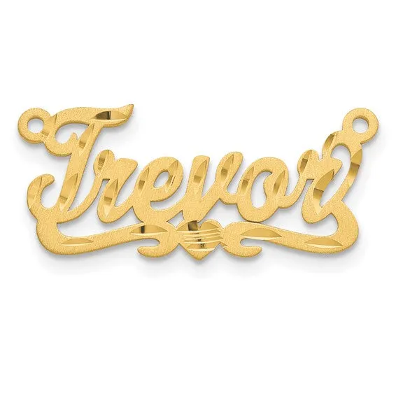 Name Plate Pendant Brushed Diamondcut TreasureFineJeweler Necklaces