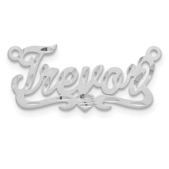 Name Plate Pendant Brushed Diamondcut TreasureFineJeweler Necklaces