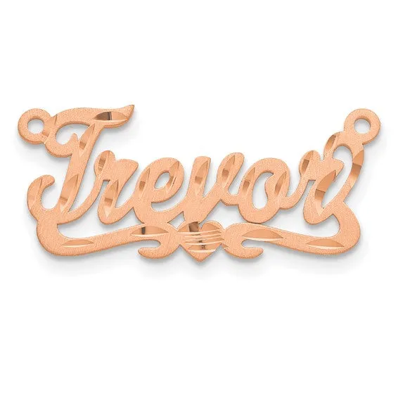 Name Plate Pendant Brushed Diamondcut TreasureFineJeweler Necklaces