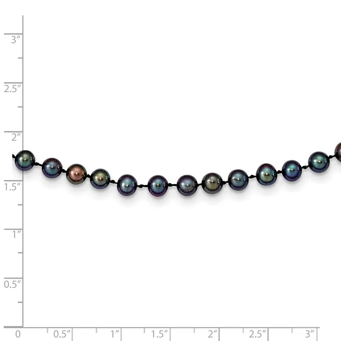 Necklaces 14k 56mm Black Near Round Freshwater Cultured Pearl Necklace TreasureFineJewelers