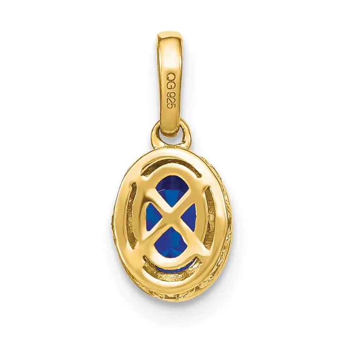 Necklaces 14k Oval Sapphire and Diamond Pendant TreasureFineJewelers