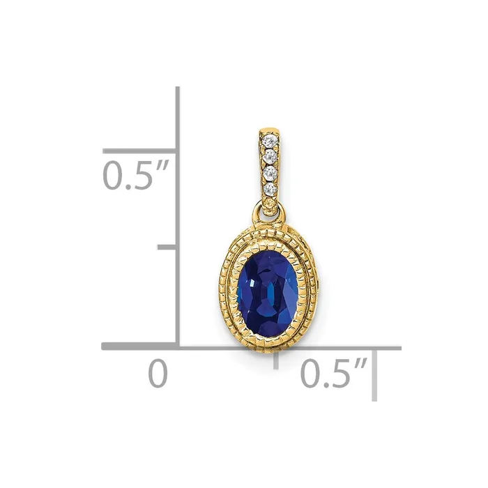 Necklaces 14k Oval Sapphire and Diamond Pendant TreasureFineJewelers