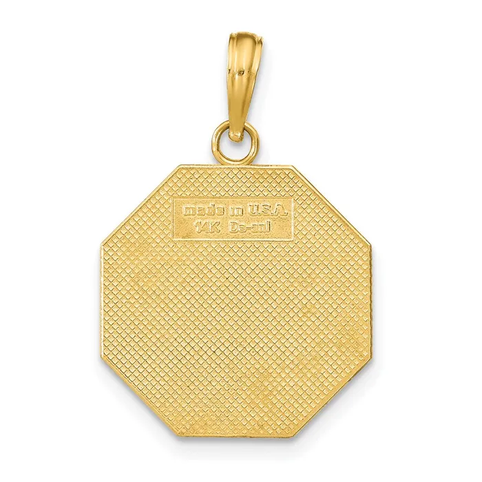 Necklaces 14k Polished ILL NEVER STOP LOVING YOU Stopsign Pendant TreasureFineJewelers
