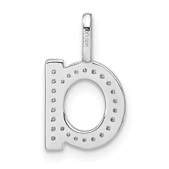Necklaces 14K White Gold Diamond Lower Case Letter A Initial Pendant TreasureFineJewelers