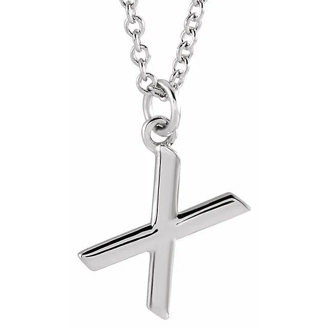 Necklaces 14K White Gold Initial X Dangle 18 Necklace TreasureFineJewelers Necklaces 14K White Gold Initial X Dangle 18 Necklace TreasureFineJewelers