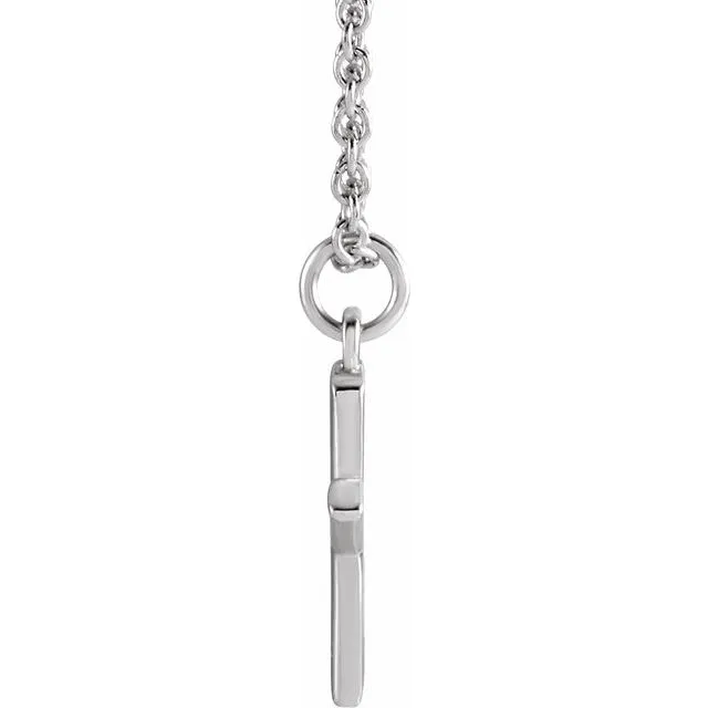 Necklaces 14K White Gold Initial X Dangle 18 Necklace TreasureFineJewelers