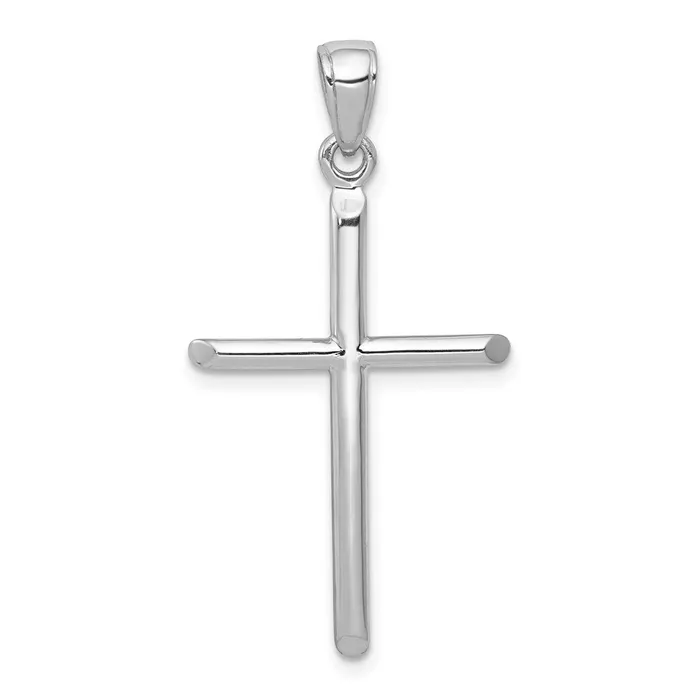 Necklaces 14k White Gold Polished Cross Pendant TreasureFineJewelers