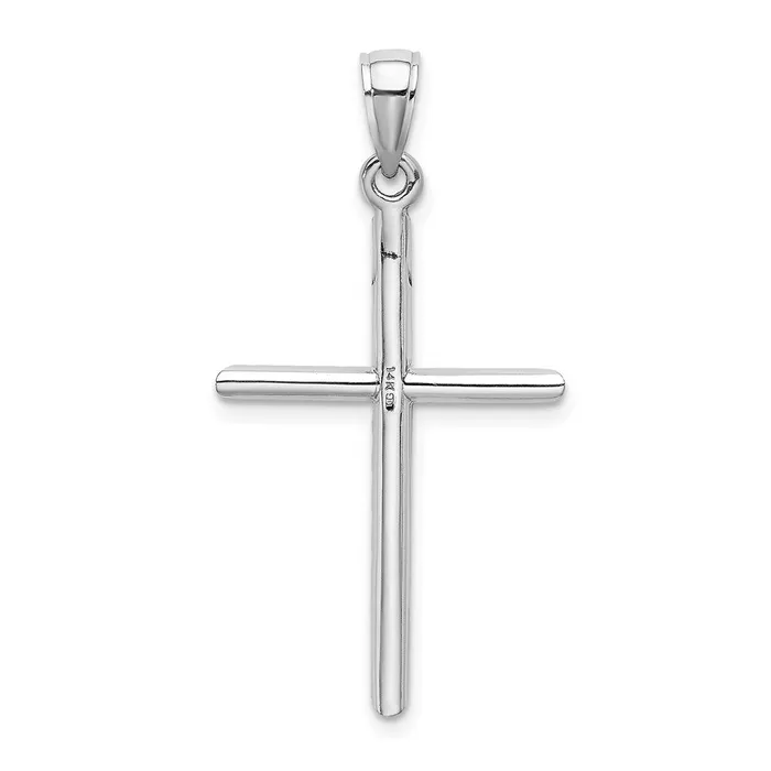 Necklaces 14k White Gold Polished Cross Pendant TreasureFineJewelers