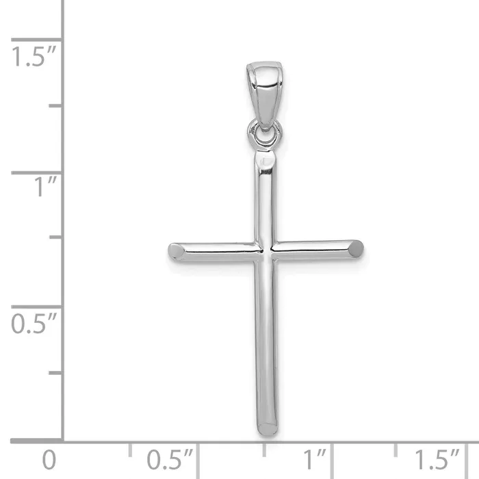 Necklaces 14k White Gold Polished Cross Pendant TreasureFineJewelers