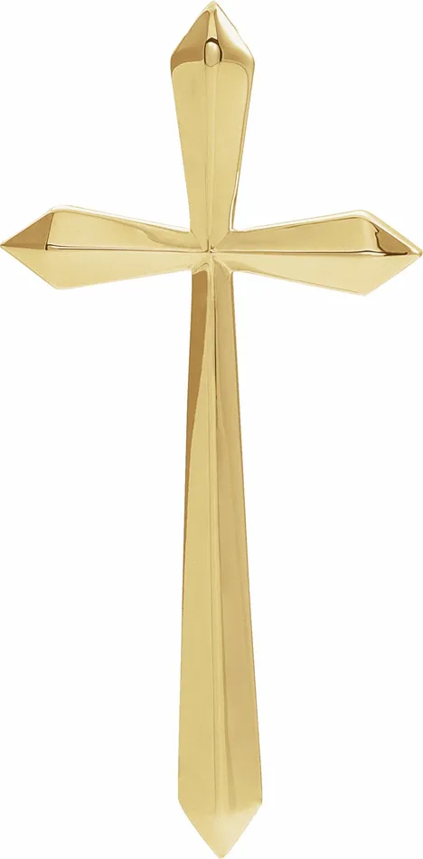 Necklaces 14K Yellow Gold 38x185 mm Elongated Cross Pendant TreasureFineJewelers Necklaces 14K Yellow Gold 38x185 mm Elongated Cross Pendant TreasureFineJewelers