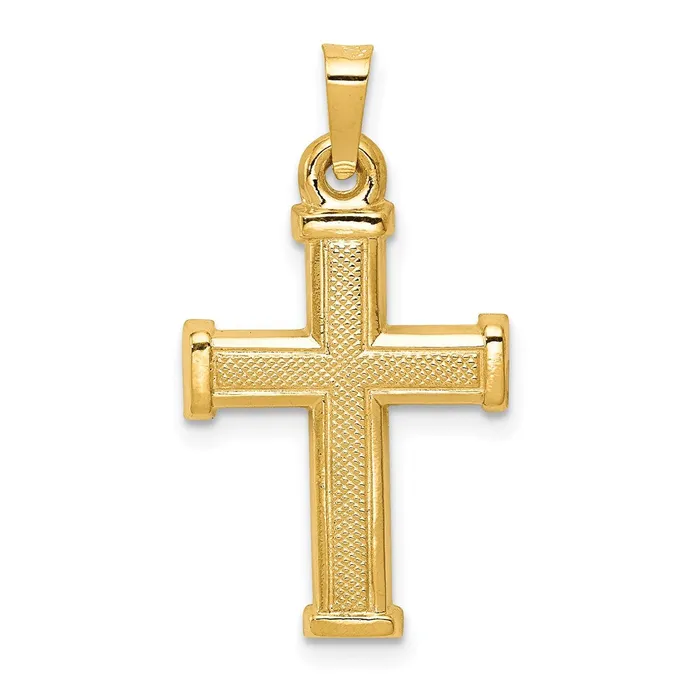 Necklaces 14k Yellow Gold Hollow Latin Cross Pendant TreasureFineJewelers Necklaces 14k Yellow Gold Hollow Latin Cross Pendant TreasureFineJewelers