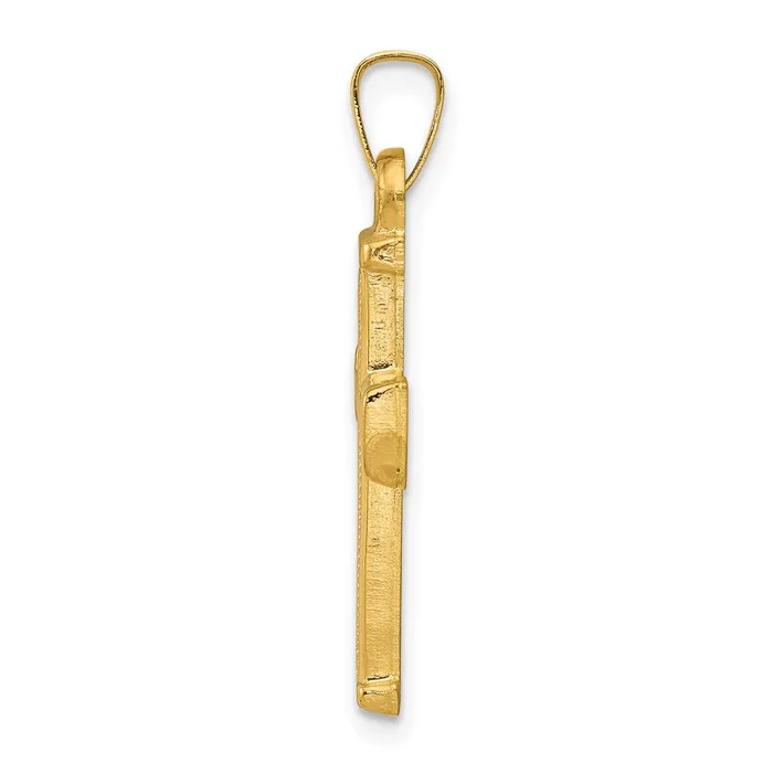 Necklaces 14k Yellow Gold Hollow Latin Cross Pendant TreasureFineJewelers